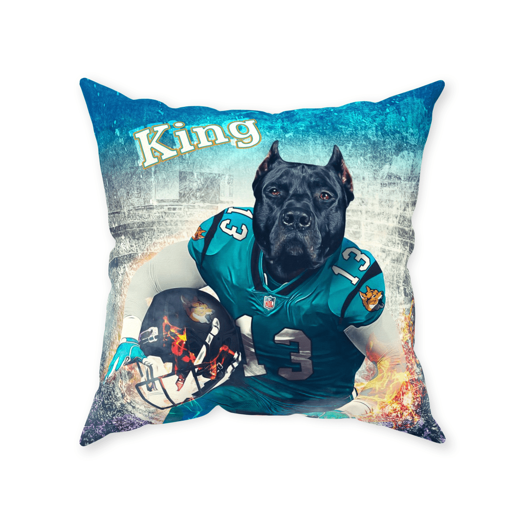 &#39;Jacksonville Doggos&#39; Personalized Pet Throw Pillow