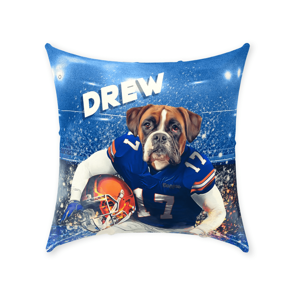 &#39;Florida Doggos College Football&#39; Personalized Pet Throw Pillow