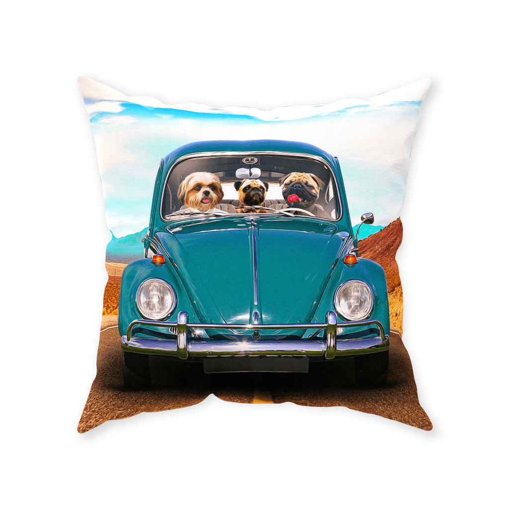 &#39;The Beetle&#39; Personalized 3 Pet Throw Pillow