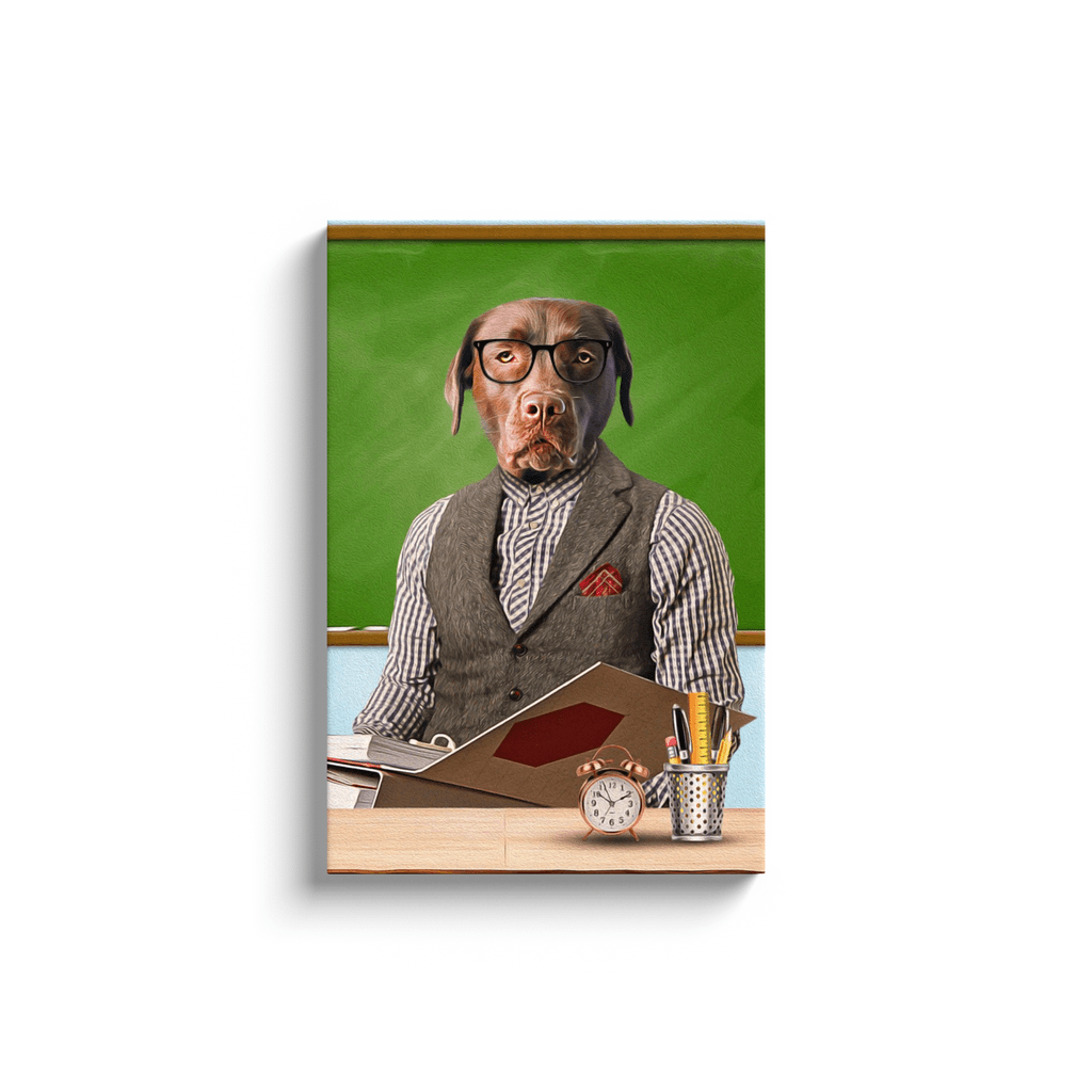&#39;The Teacher&#39; Personalized Pet Canvas
