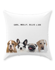 Personalized Modern 4 Pet Throw Pillow