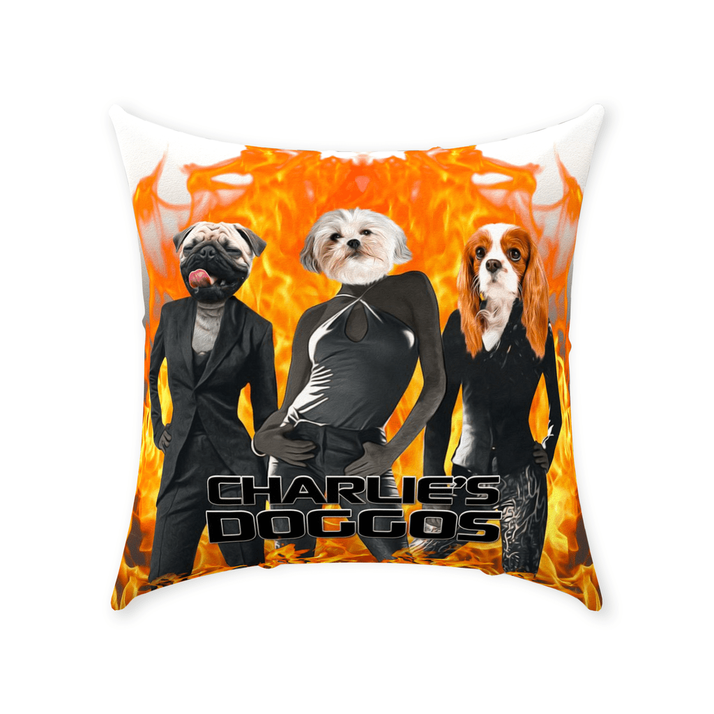&#39;Charlie&#39;s Doggos&#39; Personalized 3 Pet Throw Pillow