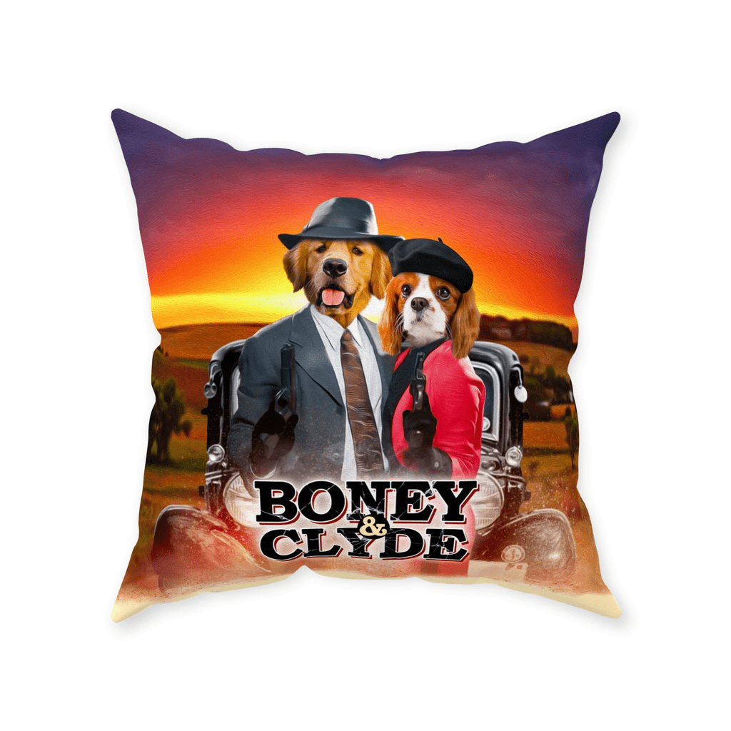 Cojín personalizado para 2 mascotas &#39;Boney and Clyde&#39;