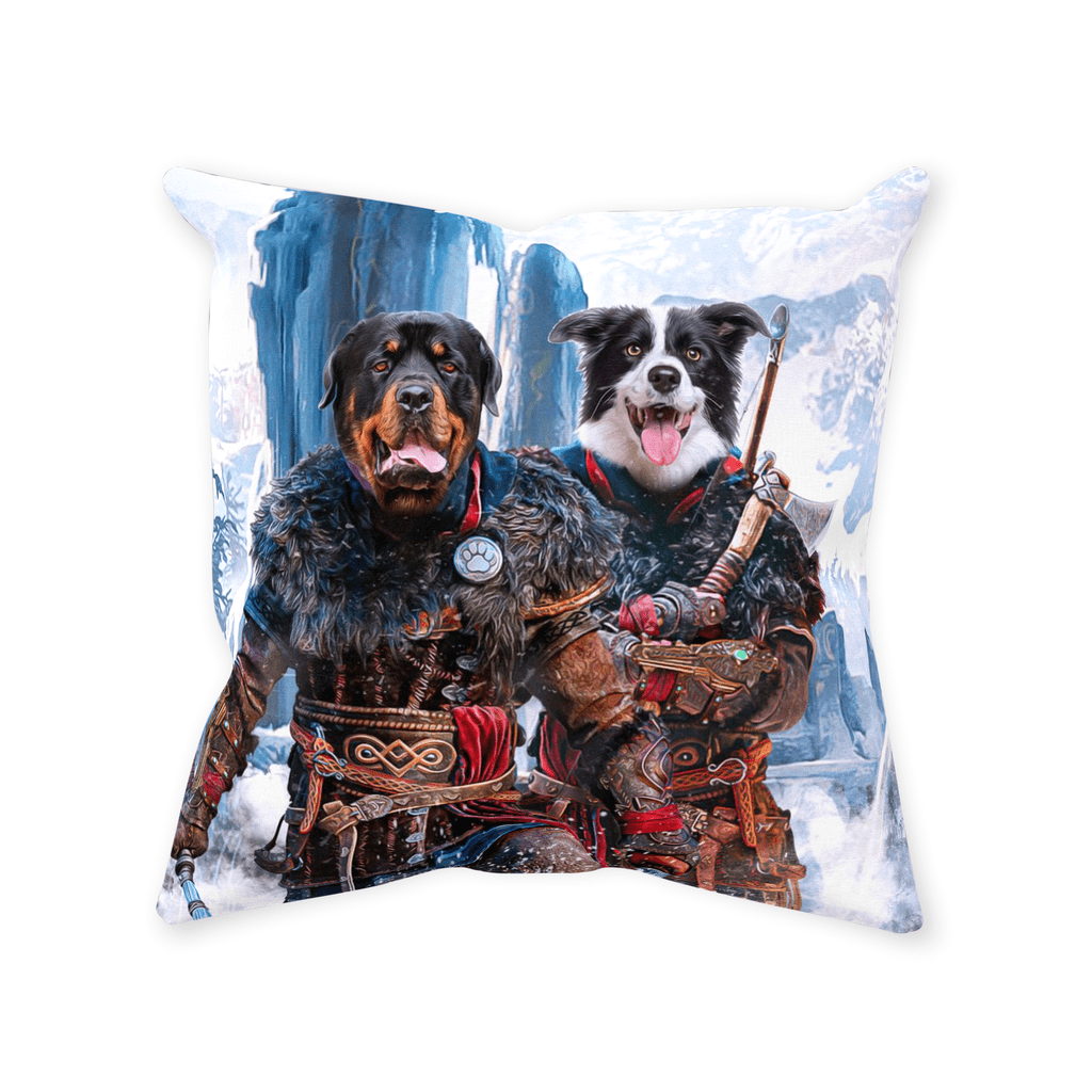 &#39;The Viking Warriors&#39; Personalized 2 Pet Throw Pillow