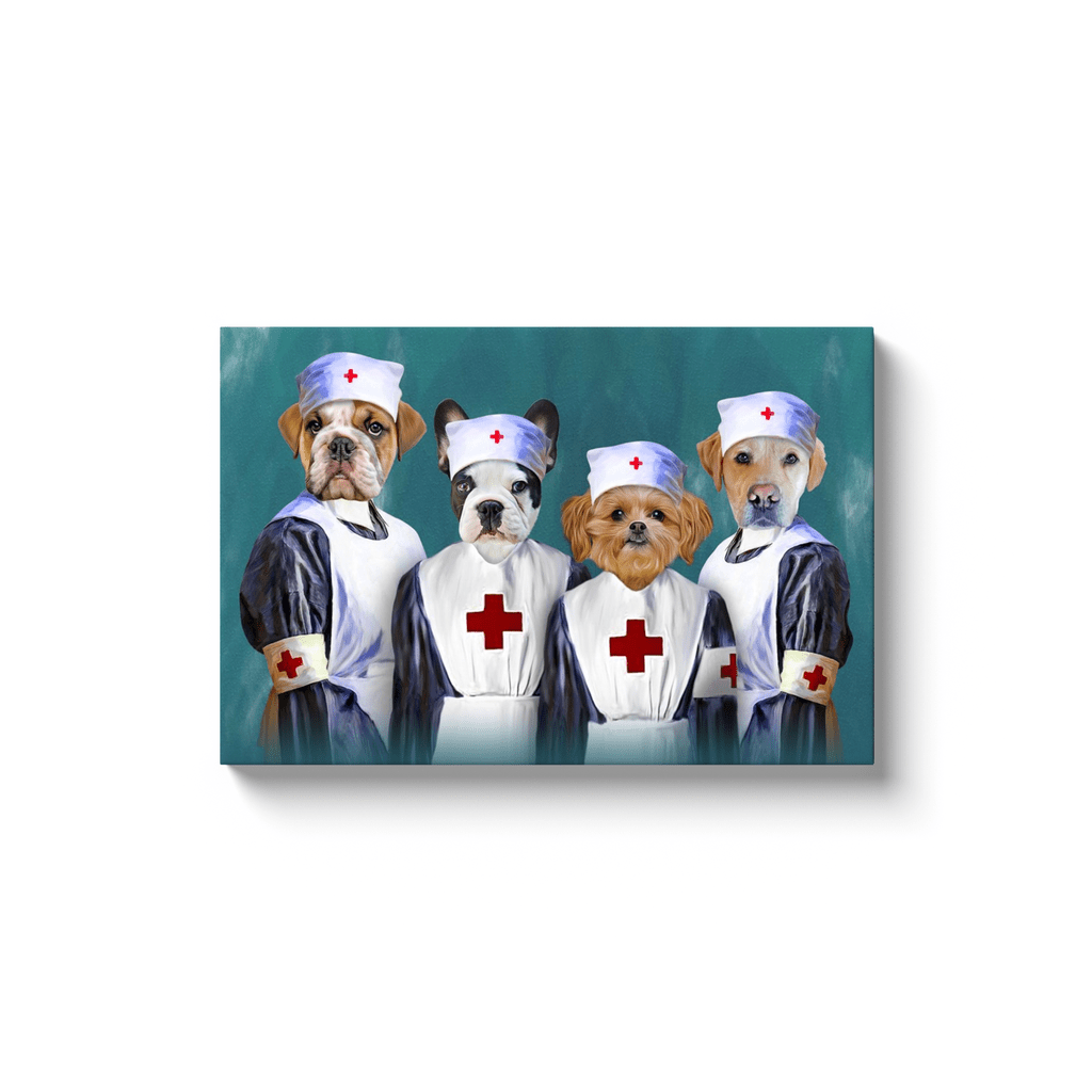 Lienzo personalizado para 4 mascotas &#39;Las enfermeras&#39;
