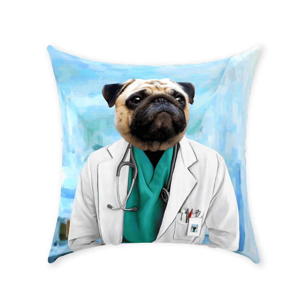 &#39;The Doctor&#39; Personalized Pet Throw Pillow