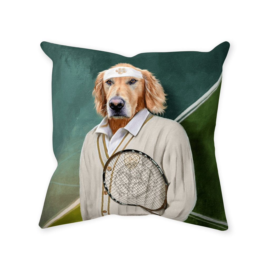 &#39;The Tennis Player&#39; Personalized Pet Throw Pillow