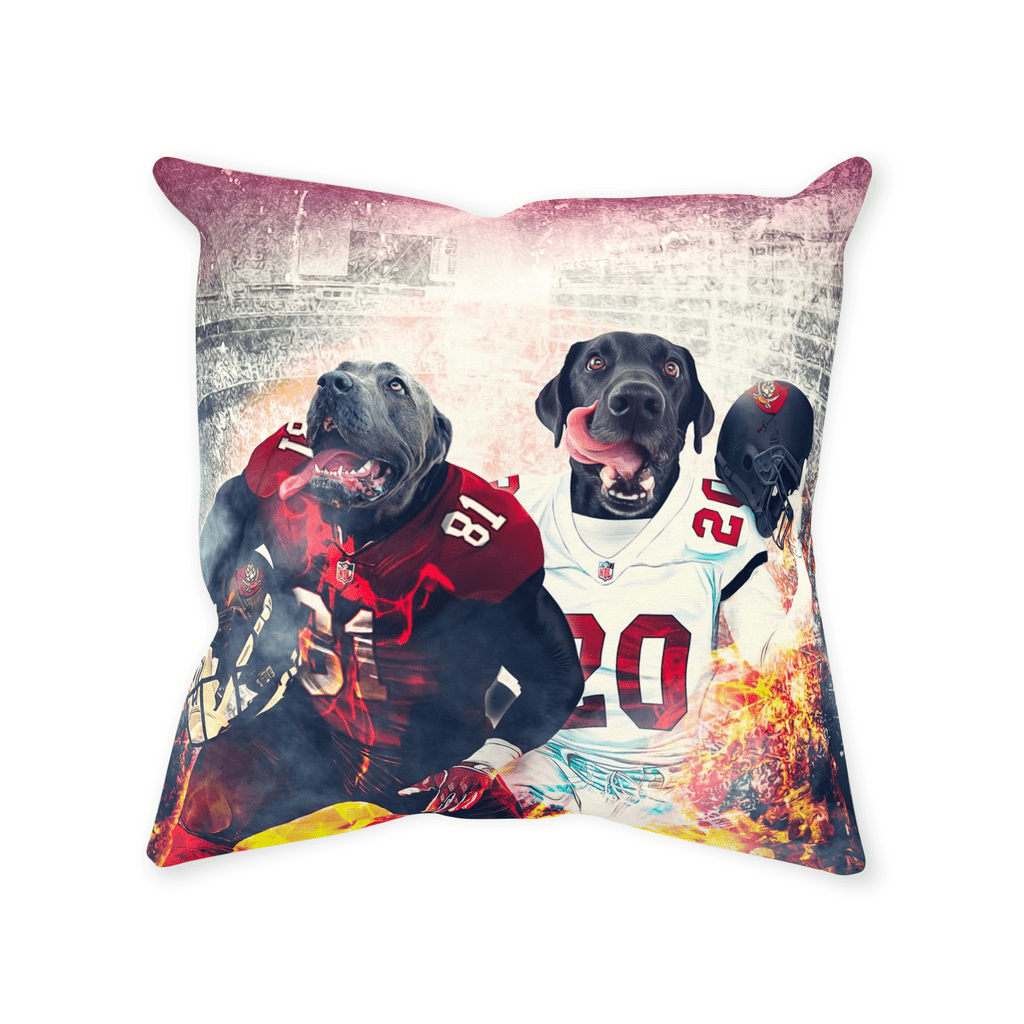 &#39;Tampa Bay Doggos&#39; Personalized 2 Pet Throw Pillow