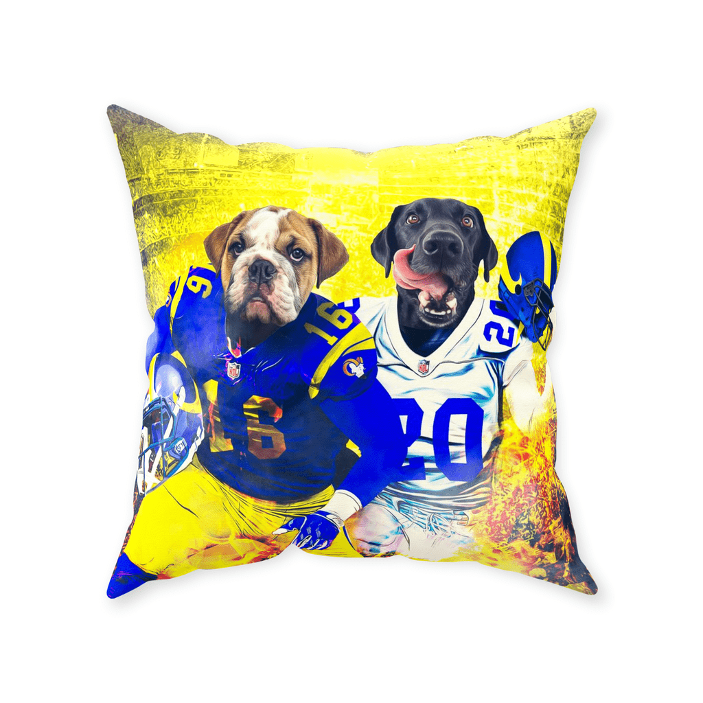&#39;Los Angeles Doggos&#39; Personalized 2 Pet Throw Pillow