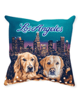 'Doggos of Los Angeles' Personalized 2 Pet Throw Pillow