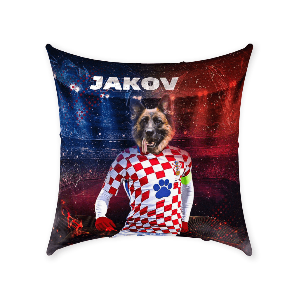 &#39;Croatia Doggos Soccer&#39; Personalized Pet Throw Pillow