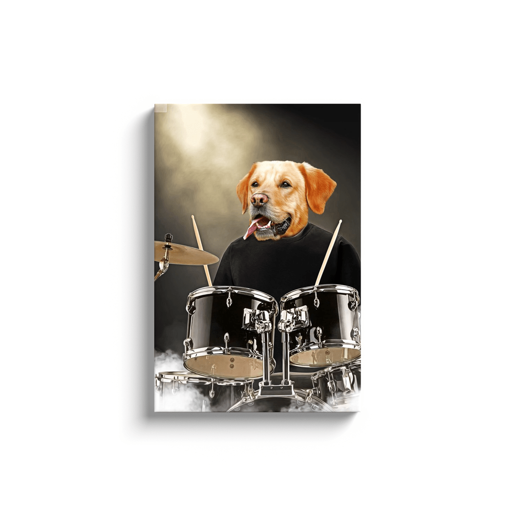 &#39;The Drummer&#39; Personalized Pet Canvas