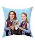 'Step Doggo/Humans (2 Female)' Personalized Throw Pillow