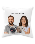 Personalized Modern 2 Pet & Humans Throw Pillow
