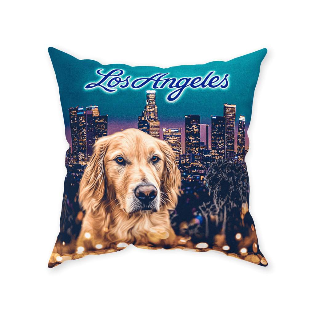 &#39;Doggos of Los Angeles&#39; Personalized Pet Throw Pillow