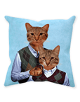 'Step Kitties' Personalized 2 Pet Throw Pillow