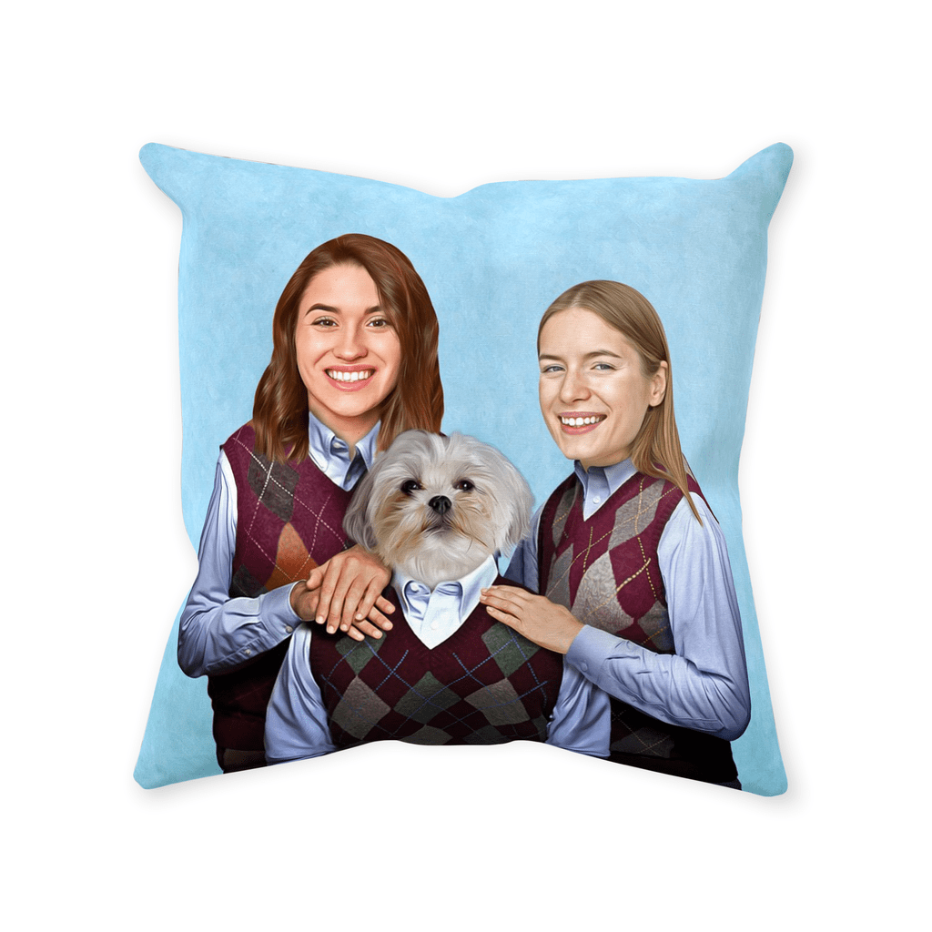 &#39;Step Doggo/Humans (2 Female)&#39; Personalized Throw Pillow