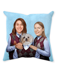 'Step Doggo/Humans (2 Female)' Personalized Throw Pillow