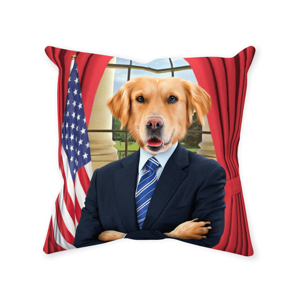 &#39;The President&#39; Personalized Pet Throw Pillow