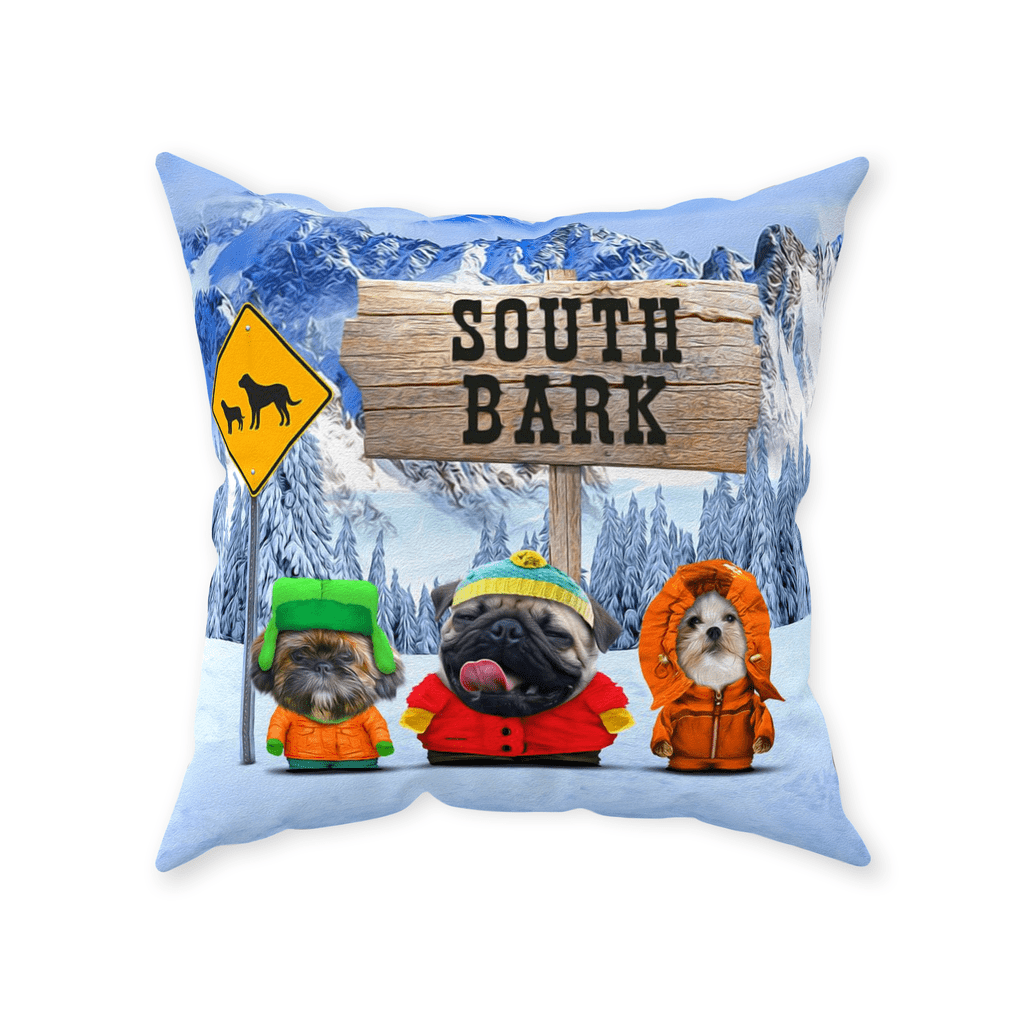 &#39;South Bark&#39; Personalized 3 Pet Throw Pillow