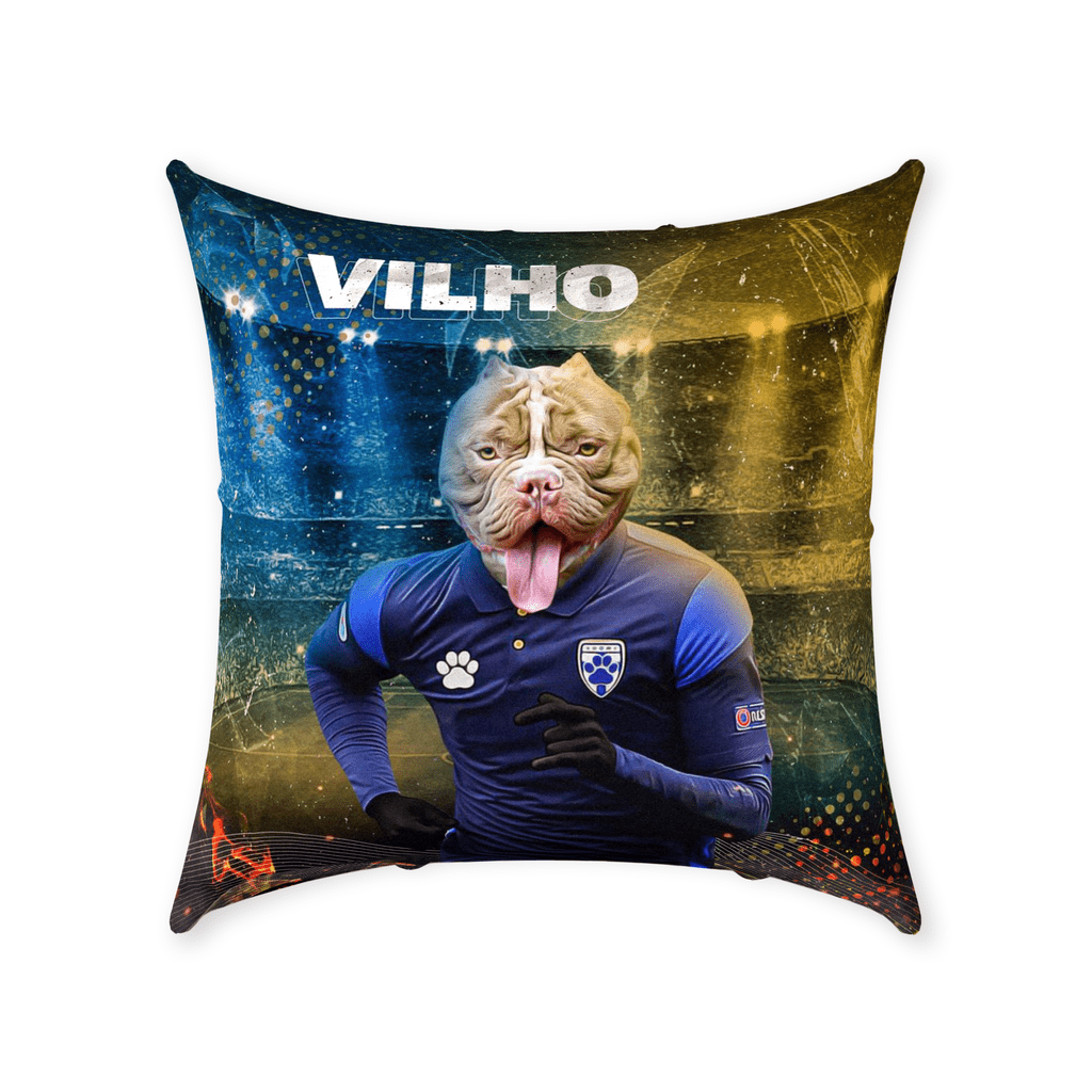 &#39;Finland Doggos Soccer&#39; Personalized Pet Throw Pillow
