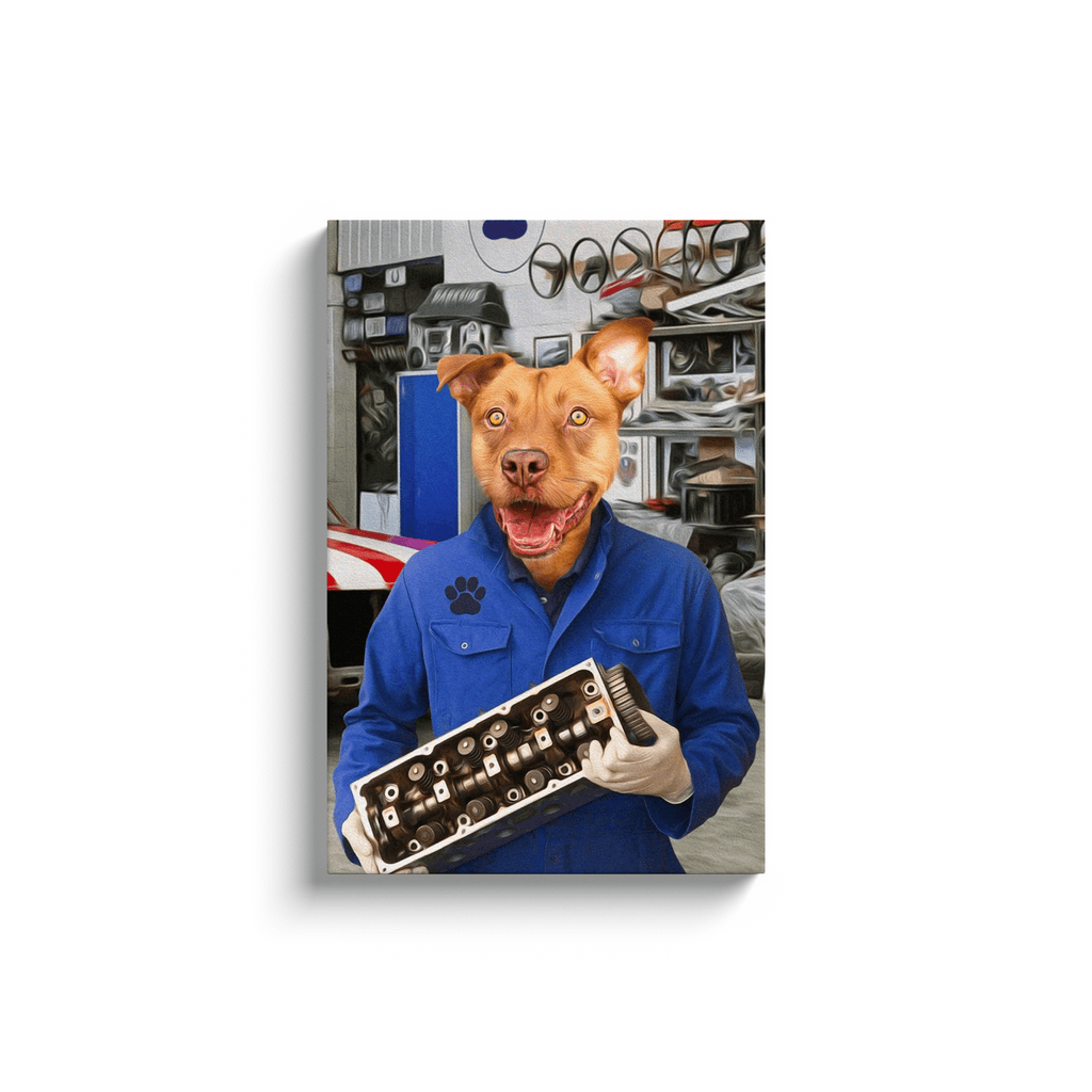&#39;The Mechanic&#39; Personalized Pet Canvas
