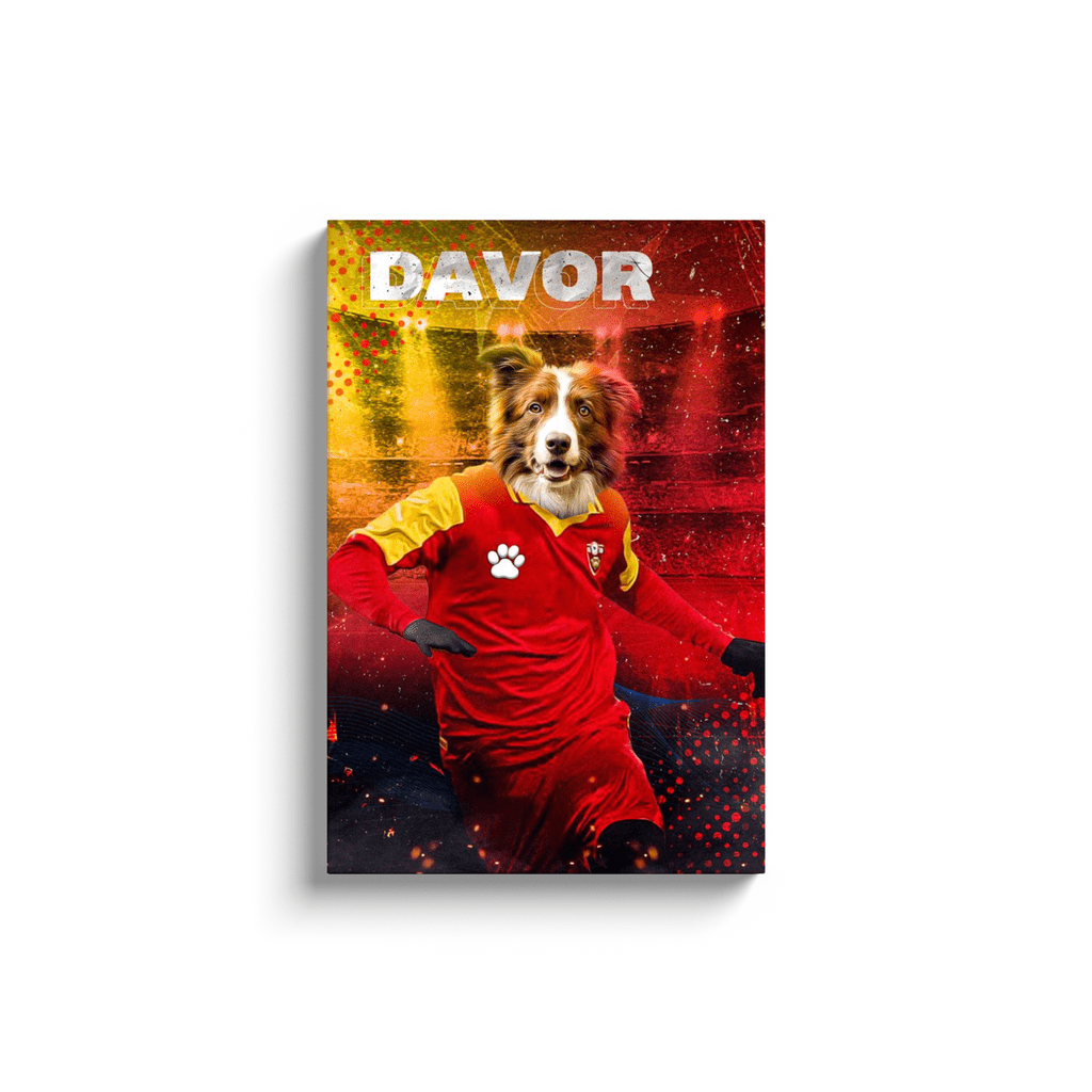 &#39;Montenegro Doggos Soccer&#39; Personalized Pet Canvas