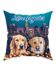 'Doggos of Los Angeles' Personalized 2 Pet Throw Pillow