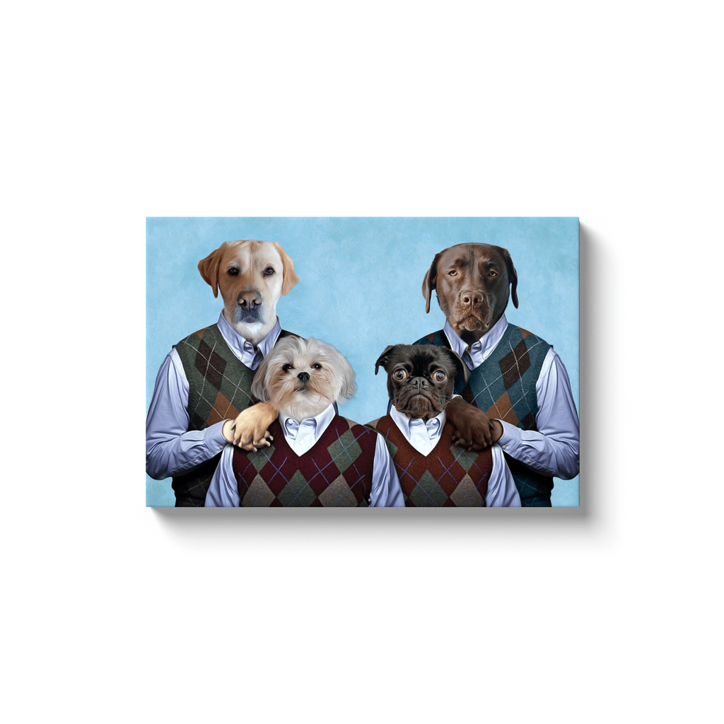 &#39;Step Doggos&#39; Personalized 4 Pet Canvas