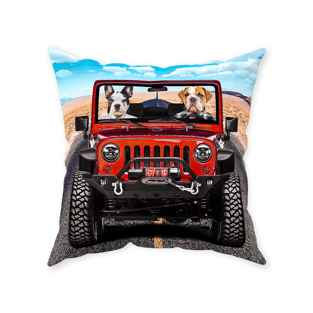 &#39;The Yeep Cruisers&#39; Personalized 2 Pet Throw Pillow