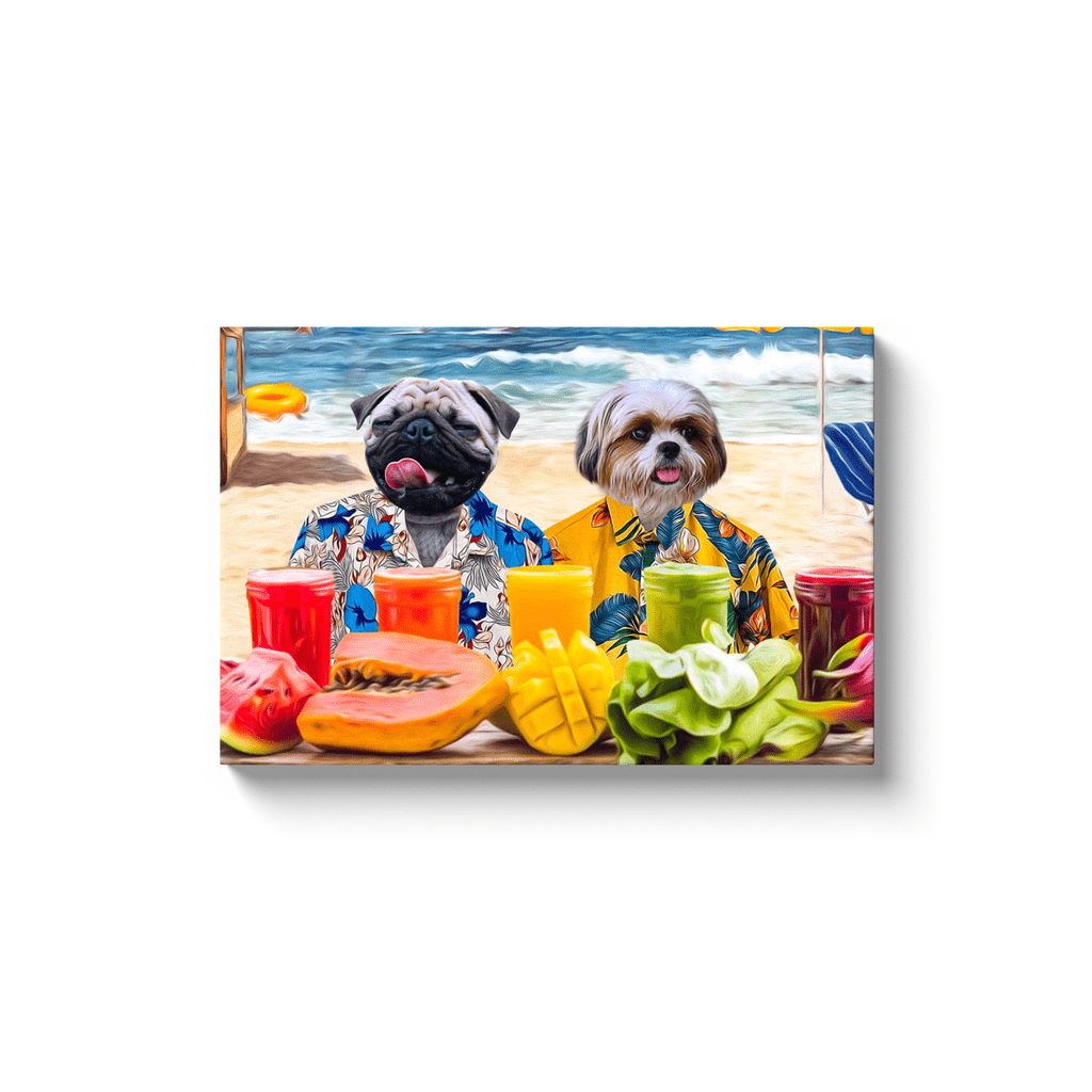 &#39;The Beach Dogs&#39; Personalized 2 Pet Canvas