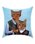 'Step Kitties' Personalized 2 Pet Throw Pillow