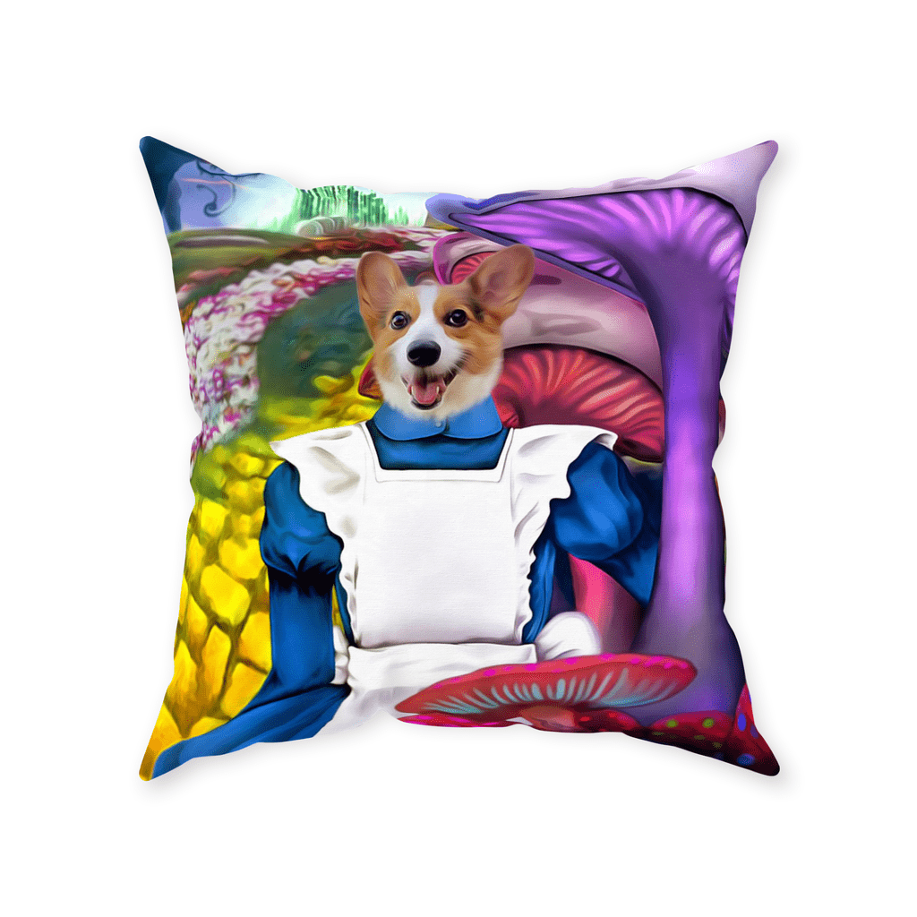 &#39;Alice in Doggoland&#39; Personalized Pet Throw Pillow