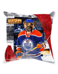 'Edmonton Doggos Hockey' Personalized Pet Throw Pillow