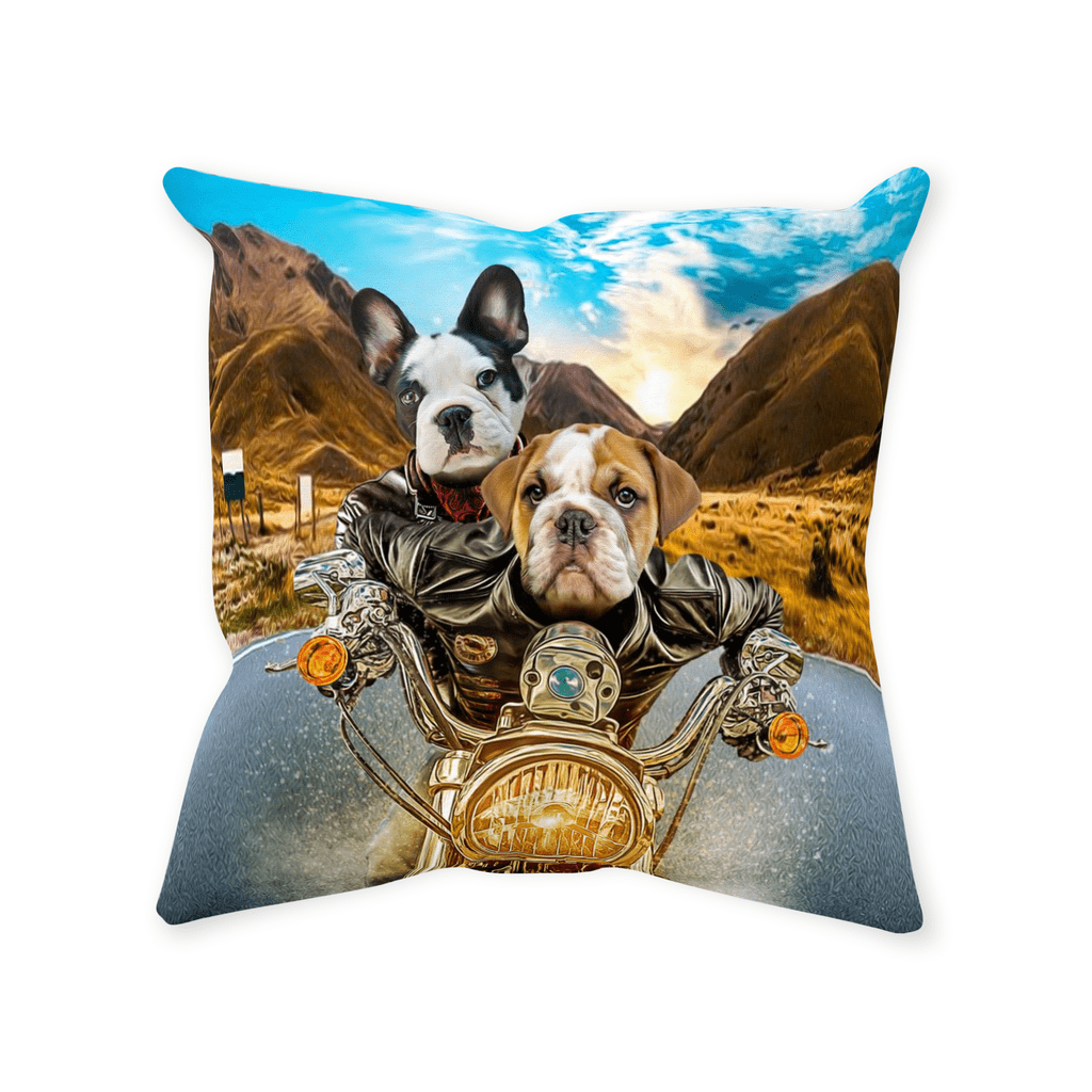 &#39;Harley Wooferson&#39; Personalized 2 Pet Throw Pillow