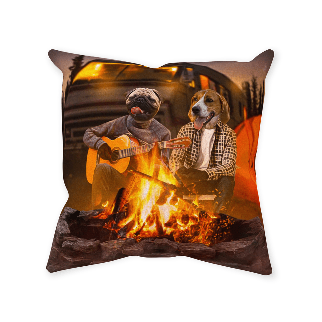 &#39;The Campers&#39; Personalized 2 Pet Throw Pillow