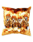 'The Firefighters' Personalized 4 Pet Throw Pillow