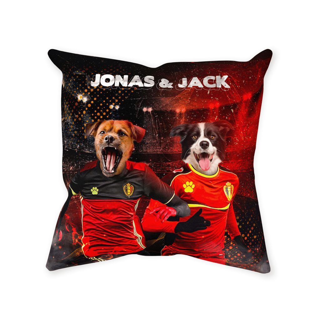 &#39;Belgium Doggos&#39; Personalized 2 Pet Throw Pillow