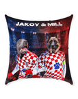 'Croatia Doggos' Personalized 2 Pet Throw Pillow