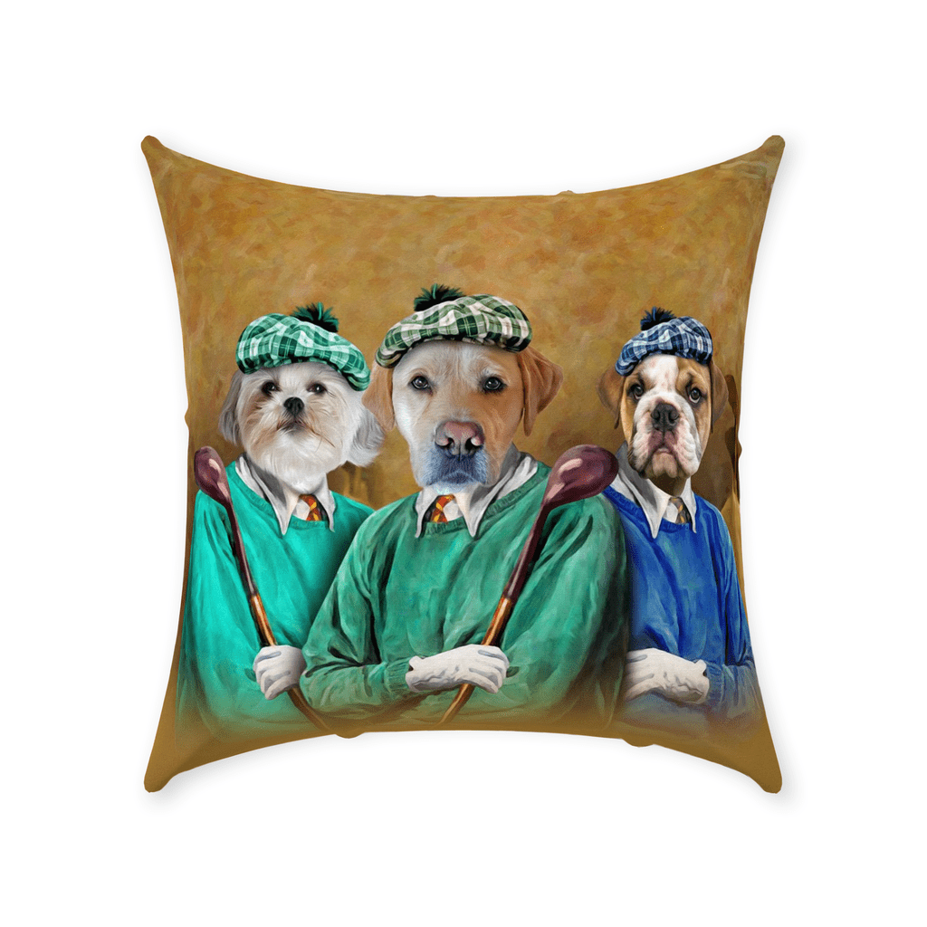 &#39;The Golfers&#39; Personalized 3 Pet Throw Pillow