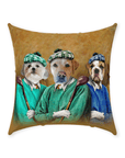 'The Golfers' Personalized 3 Pet Throw Pillow