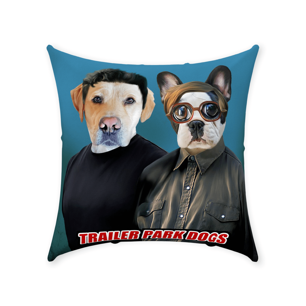 &#39;Trailer Park Dogs&#39; Personalized 2 Pet Throw Pillow