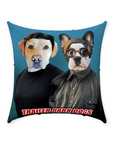 'Trailer Park Dogs' Personalized 2 Pet Throw Pillow