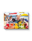Lienzo personalizado para 4 mascotas 'The Beach Dogs'