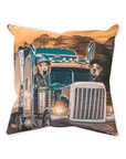 'The Truckers' Personalized 2 Pet Throw Pillow