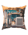 'The Truckers' Personalized 2 Pet Throw Pillow