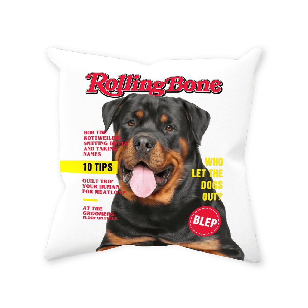 &#39;Rolling Bone&#39; Personalized Pet Throw Pillow