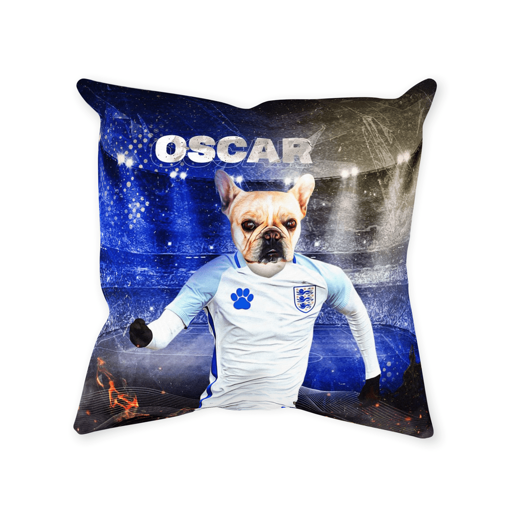 Cojín decorativo para mascotas personalizado &#39;England Doggos Soccer&#39;