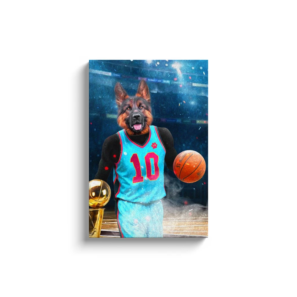 Lienzo personalizado para mascotas &#39;El jugador de baloncesto&#39;