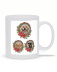 3 Pet Personalized Christmas Wreath Mug